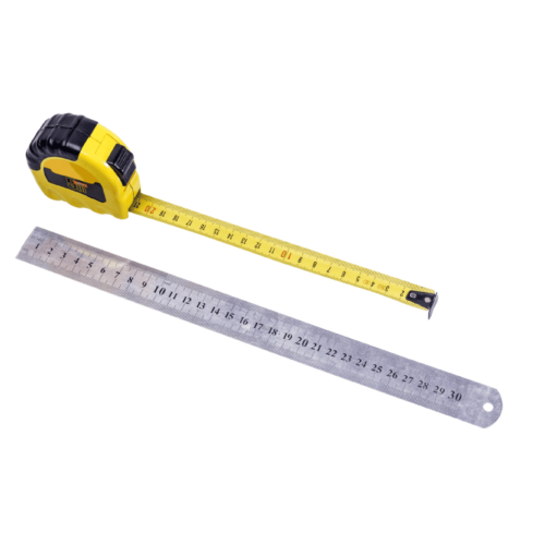 Trena e régua graduada